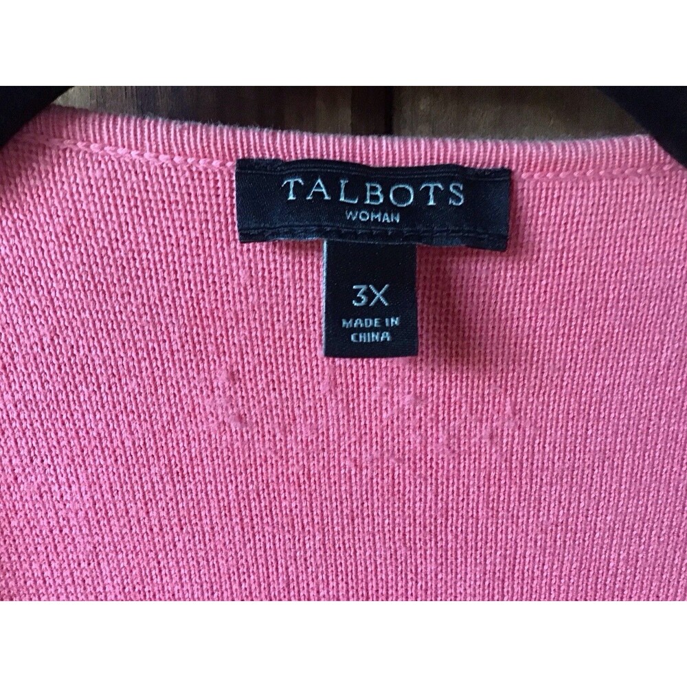 Talbots Plus 3X Coral Open Front Cardigan Capsule Piece Transitional Preppy - Picture 3 of 6